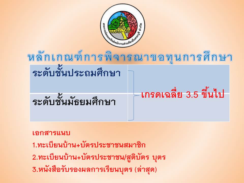 ขอรับทุนการศึกษา